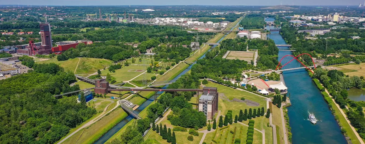 IGA-Projekte „Zukunftsgärten“, hier das Projekt Zukunftsinsel mit Nordsternpark in Gelsenkirchen. Credit: IGA 2027/Oberhäuser