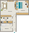 Grundriss + Balkon am SZ